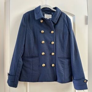Old Navy Wool Blend Classic Pea Coat. Gold Buttons. Pockets. EUC. Nautical. Lg